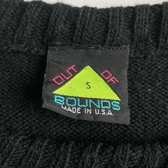 Vintage colorful black geometric grandpa sweater - Picture 5 of 7